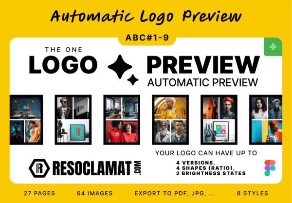 Automatic Logo Preview (ABC#1-9): 27-page Logo Mockup